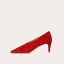 Schpitz Heels, red suede